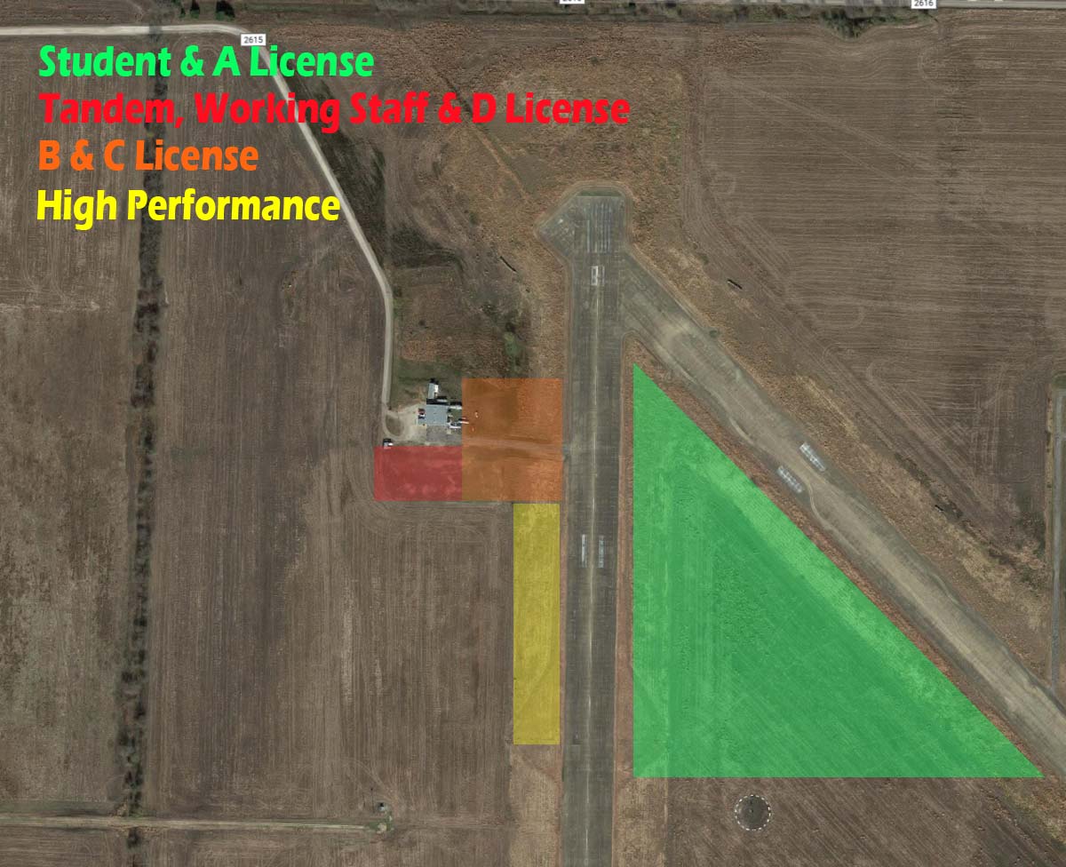 Dallas Skydive Center Zones