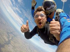 Skydiving over Texas.