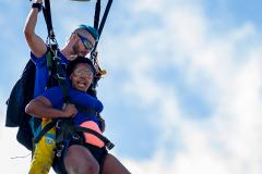 Dallas Skydive Center - A female skydiver approaching the ground.