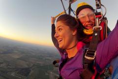 Skydiving at sunset in Texas.