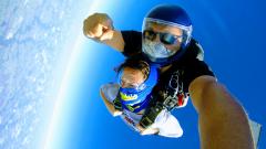 Free fall GoPro skydive action photo.